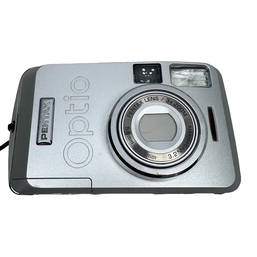 Pentax Optio 33LF Digital Camera 3.2MP 3x Zoom Silver Gray Swivel LCD Bundle